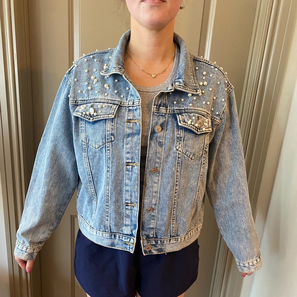 Pearl denim jacket